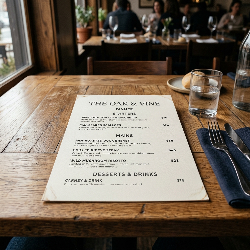 Menu Layout